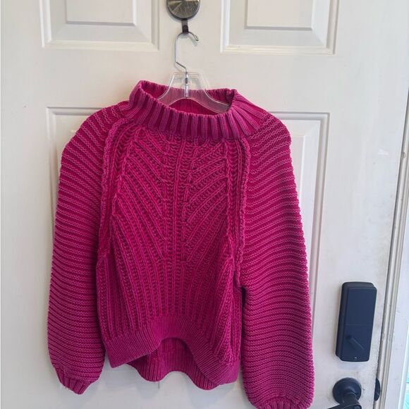 Free People Vibrant Pink Chinky Knit Sweater - Picture 2 of 5